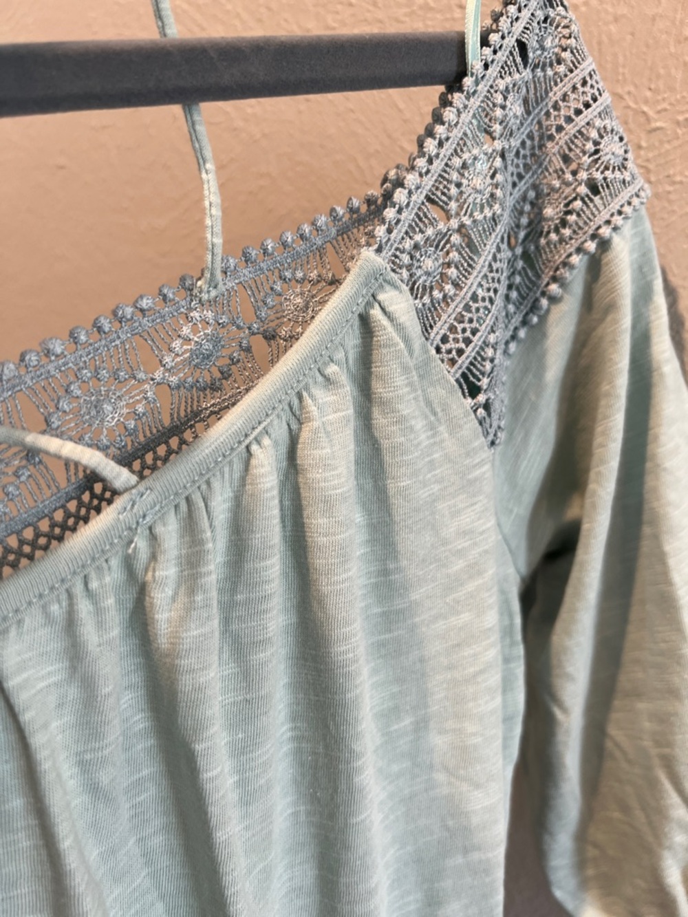 Topshop Sage Green One-Shoulder Midi Dress with Embroidered Yoke - Picture 4 of 6